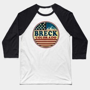 Skiing Breck Colorado Ski Breckenridge Baseball T-Shirt